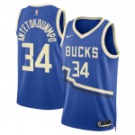 Maillot NBA Milwaukee Bucks Giannis Antetokounmpo Nike 2024-25 City Edition Bleu Swingman - Homme